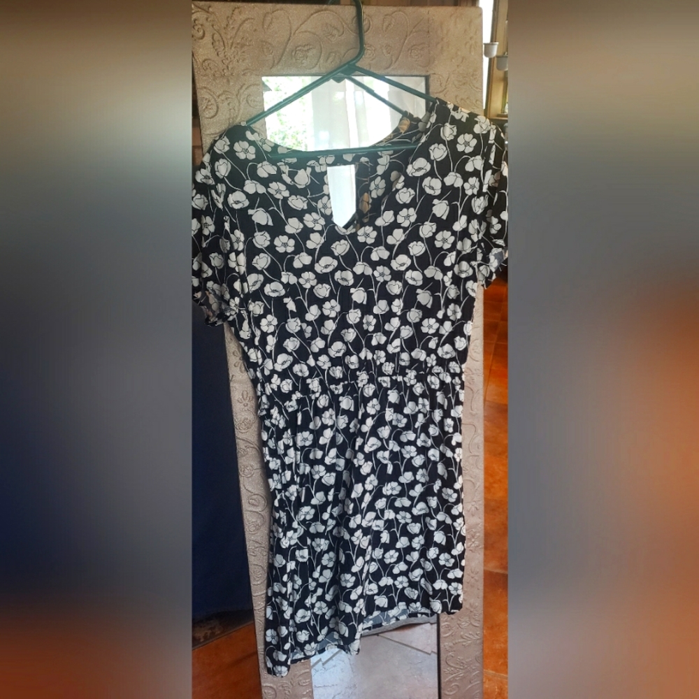 Black and White Floral Dress